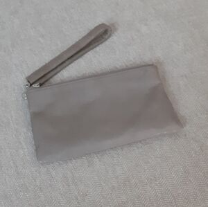 Hobo taupe distressed leather wallet, wristlet with handle